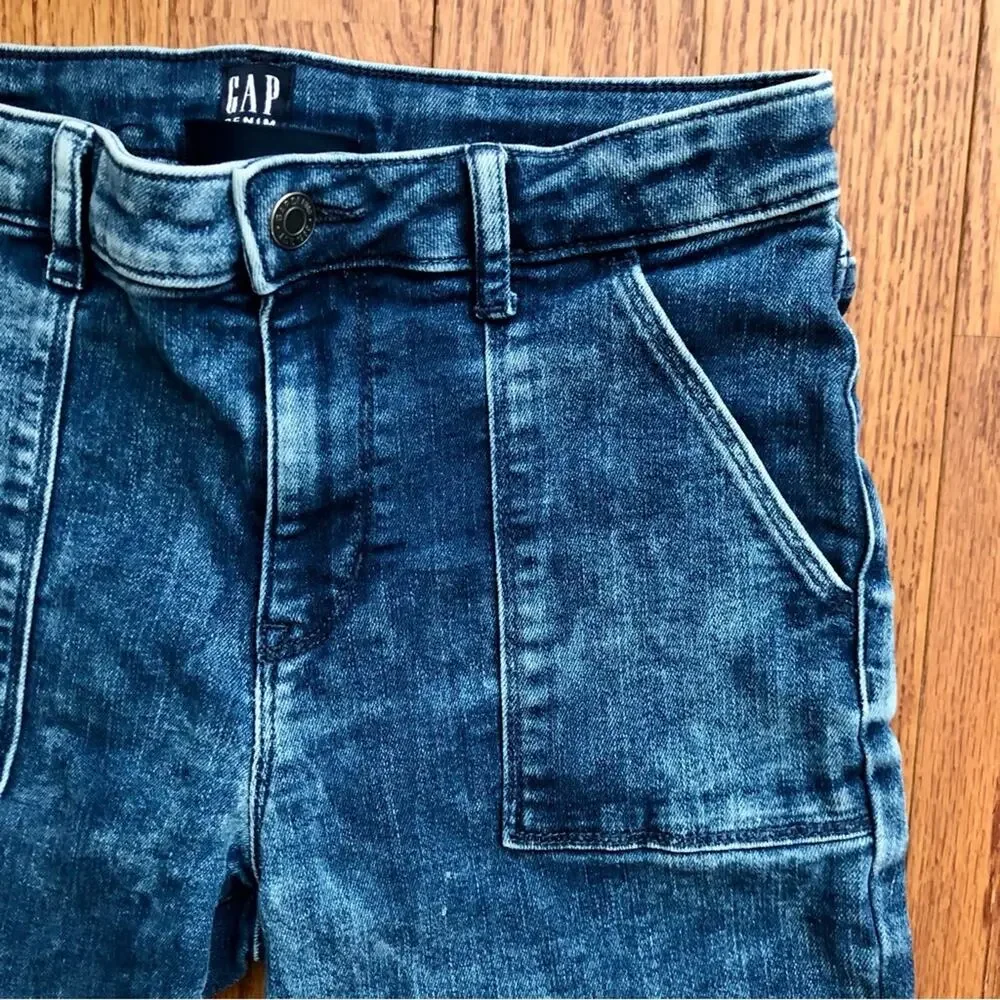 Gap Kids Stretch High Rise Denim Blue Pockets Jegging Girl’s Size 16